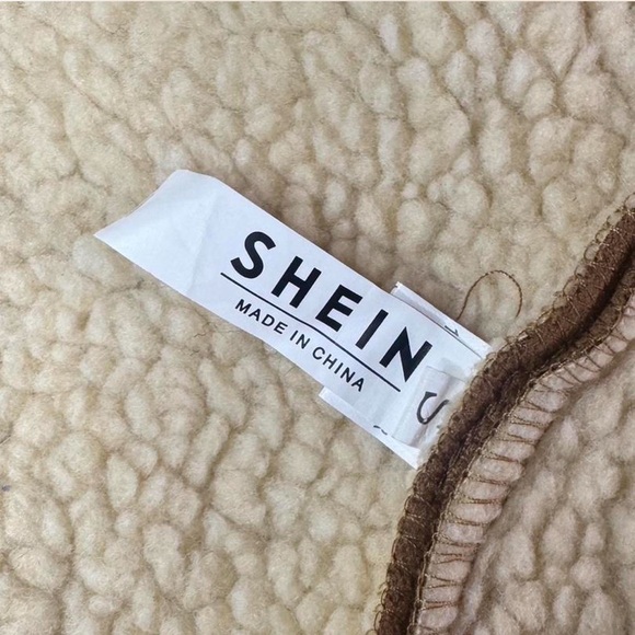 SHEIN Tan Teddy Jacket with Cream Accents - Picture 2 of 3